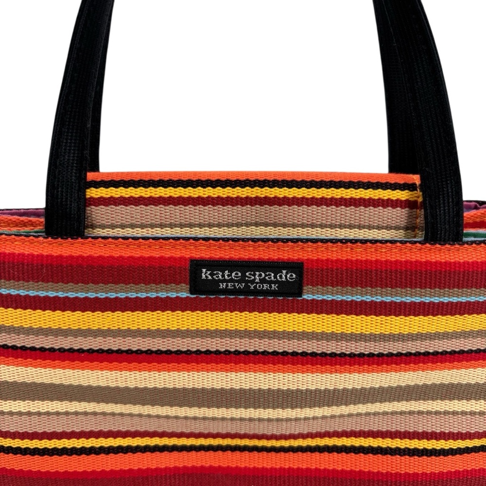 Kate Spade Westchester Fiesta Stripe Small Canvas Tote Vintage Y2K - Picture 6 of 10